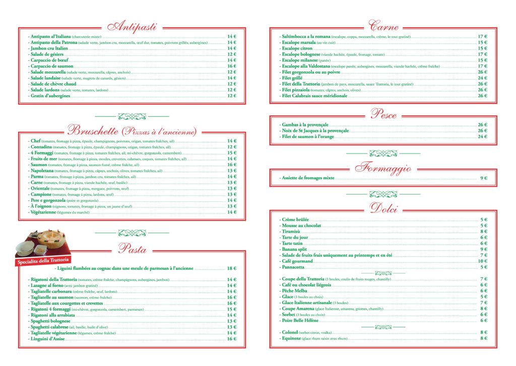 Nouveau Menu_verso La Trattoria